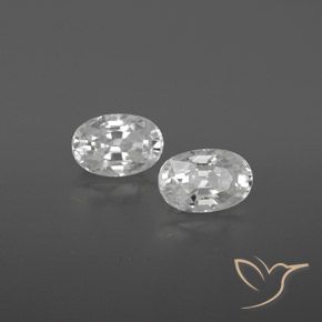 1.74 ctw White Zircon Stones, Natural Zircon in Oval Facet Shape for Sale