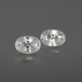 White Zircon Gem - 0.9ct Oval Facet (ID: 360111)