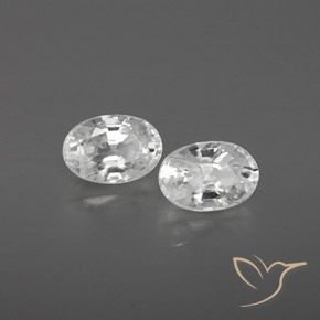 1.67 ctw White Zircon Stones, Natural Zircon in Oval Facet Shape for Sale