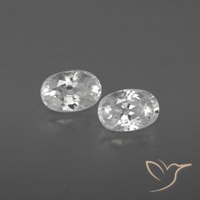1.71 ctw White Zircon Stones, Natural Zircon in Oval Facet Shape for Sale