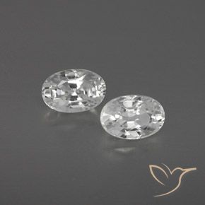 1.66 ctw White Zircon Stones, Natural Zircon in Oval Facet Shape for Sale