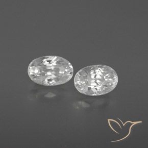 1.74 ctw White Zircon Stones, Natural Zircon in Oval Facet Shape for Sale