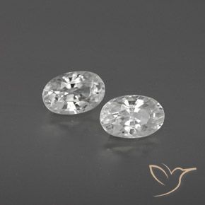 1.72 ctw White Zircon Stones, Natural Zircon in Oval Facet Shape for Sale