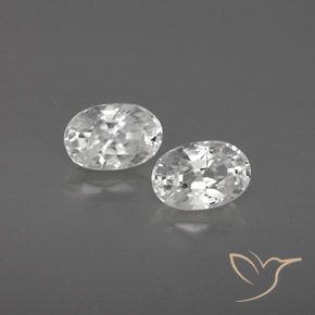 1.67 ctw White Zircon Stones, Natural Zircon in Oval Facet Shape for Sale