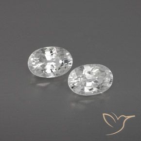 1.70 ctw White Zircon Stones, Natural Zircon in Oval Facet Shape for Sale