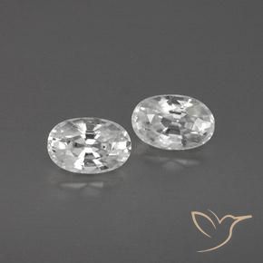 1.61ctw Natural White Zircon, Oval, VVS-VS