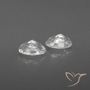 Zircon Gemstones in 6 x 4 mm (calibrated) Size for Sale, Zircon Stones in White Color