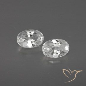 1.68 ctw White Zircon Stones, Natural Zircon in Oval Facet Shape for Sale