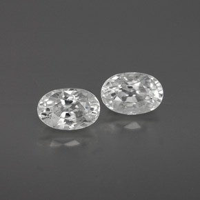1.85 ct White Zircon Gemstone, Zircon Gem in Oval Facet Shape for Sale.