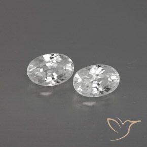 1.78 ctw White Zircon Stones, Natural Zircon in Oval Facet Shape for Sale