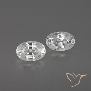 1.63 ct White Zircon, 6.2 x 4.2 mm Oval Cut From Cambodia, Photo A