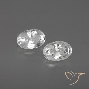 1.63 ctw White Zircon Stones, Natural Zircon in Oval Facet Shape for Sale