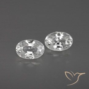 1.75 ct White Zircon, 6.2 x 4.3 mm Oval Cut From Cambodia, Photo A