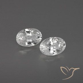 1.75 ctw White Zircon Stones, Natural Zircon in Oval Facet Shape for Sale