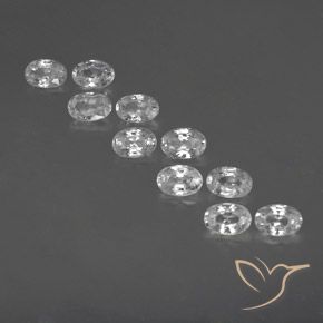 7,43 ct weißer Zirkon, 6,1 x 4,1 mm Ovalschliff aus Kambodscha, Photo A