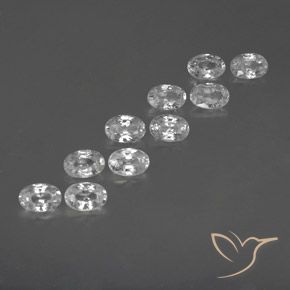 7.43 ctw White Zircon Stones, Natural Zircon in Oval Facet Shape for Sale