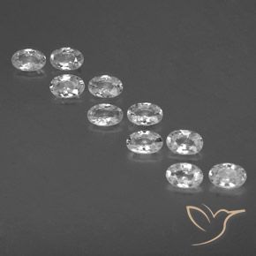 6.68ctw Natural White Zircon, Oval, VVS-VS