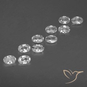 6.68 ctw White Zircon Stones, Natural Zircon in Oval Facet Shape for Sale