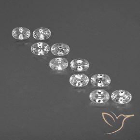 8.15ctw Natural White Zircon, Oval, VVS-VS