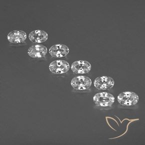 7.67ctw Natural White Zircon, Oval, VVS-VS