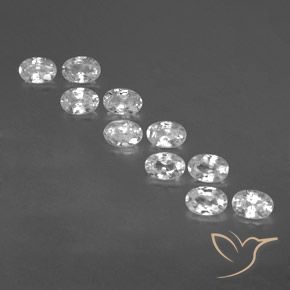 7.16ctw Natural White Zircon, Oval, VVS-VS