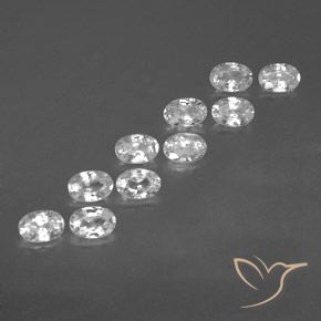 7.16 ctw White Zircon Stones, Natural Zircon in Oval Facet Shape for Sale