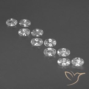 7.34ctw Natural White Zircon, Oval, VVS-VS