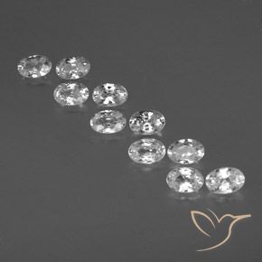 7.10ctw Natural White Zircon, Oval, VVS-VS