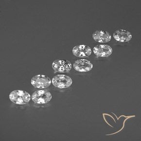 7.10 ctw White Zircon Stones, Natural Zircon in Oval Facet Shape for Sale