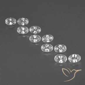 8.67ctw Natural White Zircon, Oval, VVS-VS, Photo A