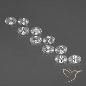 7.97ctw Natural White Zircon, Oval, VVS-VS