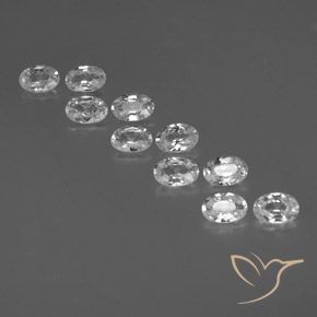 6.59ctw Natural White Zircon, Oval, VVS-VS