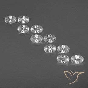 7.86ctw Natural White Zircon, Oval, VVS-VS
