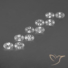 7.86 ctw White Zircon Stones, Natural Zircon in Oval Facet Shape for Sale