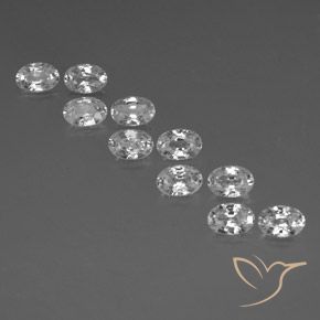 7.60ctw Natural White Zircon, Oval, VVS-VS
