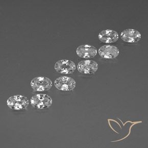7.60 ctw White Zircon Stones, Natural Zircon in Oval Facet Shape for Sale