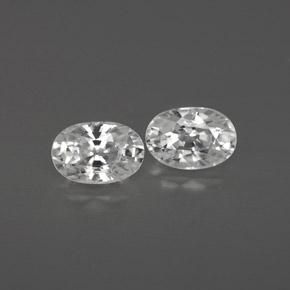 1.67 ctw White Zircon Gemstones, Zircon Gems in Oval Facet Shape for Sale.
