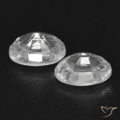 Zircon Gemstones in 6 x 4 mm (calibrated) Size for Sale, Zircon Stones in White Color