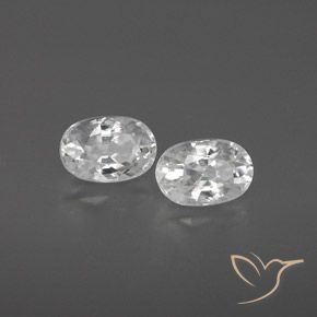 1.74 ctw White Zircon Stones, Natural Zircon in Oval Facet Shape for Sale