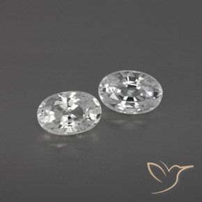 1.67ctw Natural White Zircon, Oval, VVS, Photo A
