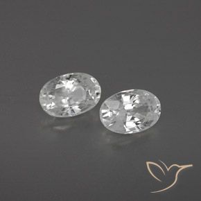 1.67 ctw White Zircon Stones, Natural Zircon in Oval Facet Shape for Sale
