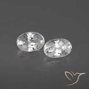 1.64 ctw White Zircon Stones, Natural Zircon in Oval Facet Shape for Sale