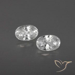 1.67 ctw White Zircon Stones, Natural Zircon in Oval Facet Shape for Sale