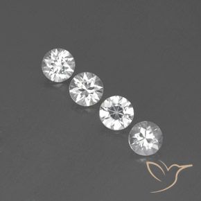 3.71ctw Natural White Zircon, Round, VVS-VS, Photo A