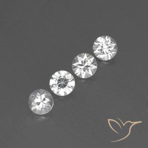 3.71 ctw White Zircon Stones, Natural Zircon in Diamond-Cut Shape for Sale