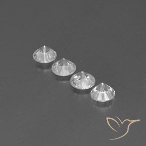 Zircon Gemstones in 5.5 mm (calibrated) Size for Sale, Zircon Stones in White Color