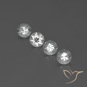 Lot de 4pcs Zircons Tour de 5,5mm - Poids total de 3,81 ct / poids moyen de 0,95 ct chacune, couleur : Blanc, dureté de Mohs 6.5 à 7.5 convient aux bijoux de tous les jours, pierre de sagesse, Symbolise l'honneur et la sagesse, Photo A