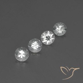 3.81 ctw White Zircon Stones, Natural Zircon in Diamond-Cut Shape for Sale
