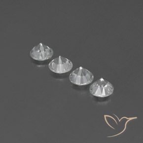 Zircon Gemstones in 5.5 mm (calibrated) Size for Sale, Zircon Stones in White Color