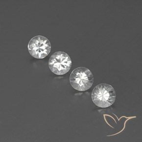 3.64ctw Natural White Zircon, Round, VVS-VS